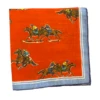 Seaward & Stearn Horse Race Scene W/ Red & Blue Pocket Square