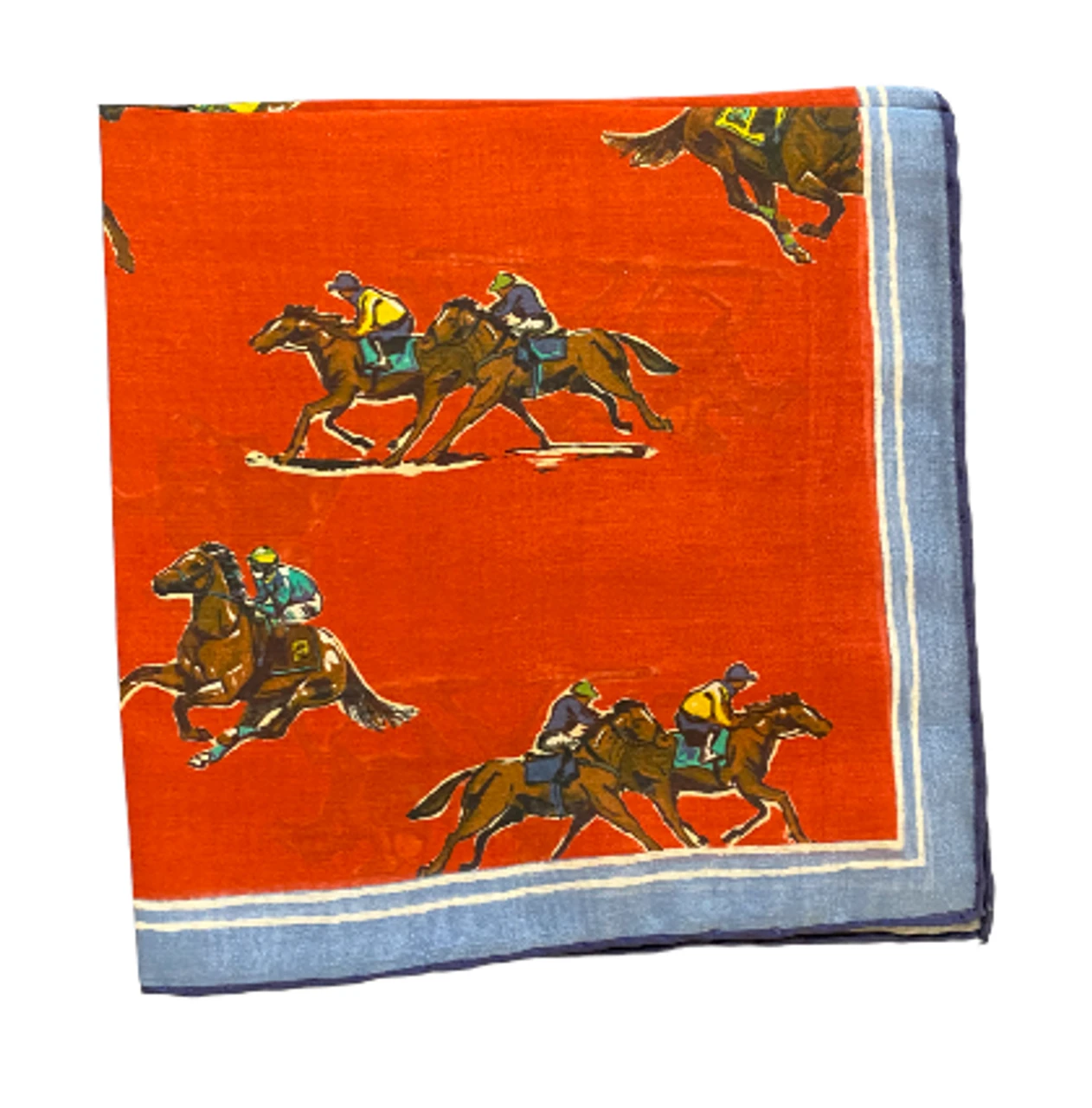 Seaward & Stearn Horse Race Scene W/ Red & Blue Pocket Square 3 Seaward & Stearn Horse Race Scene W/ Red & Blue Pocket Square