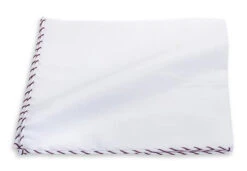R Hanauer Burgundy Whipstitch Border Pocket Square