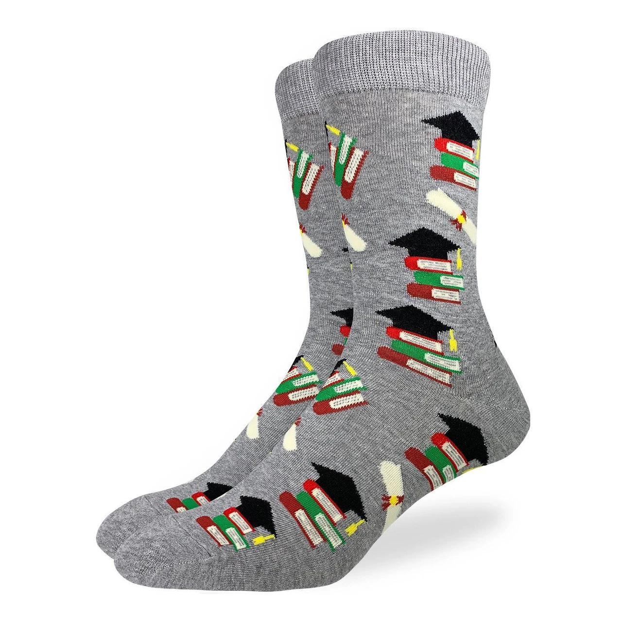 Good Luck Sock Men's Graduation Socks: Grey 3 Good Luck Sock Men's Graduation Socks: Grey