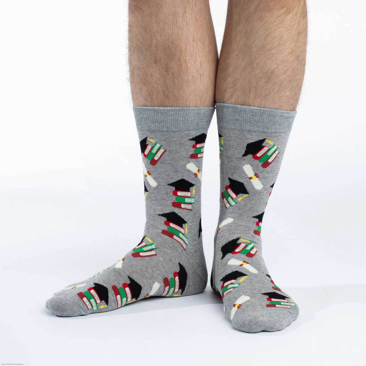 Good Luck Sock Men's Graduation Socks: Grey 4 Good Luck Sock Men's Graduation Socks: Grey - Image 2