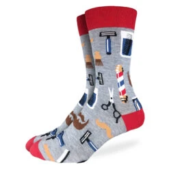 Good Luck Sock Men's Barbershop Socks: Grey