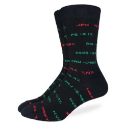 Good Luck Sock Men's Stock Market Socks: Black