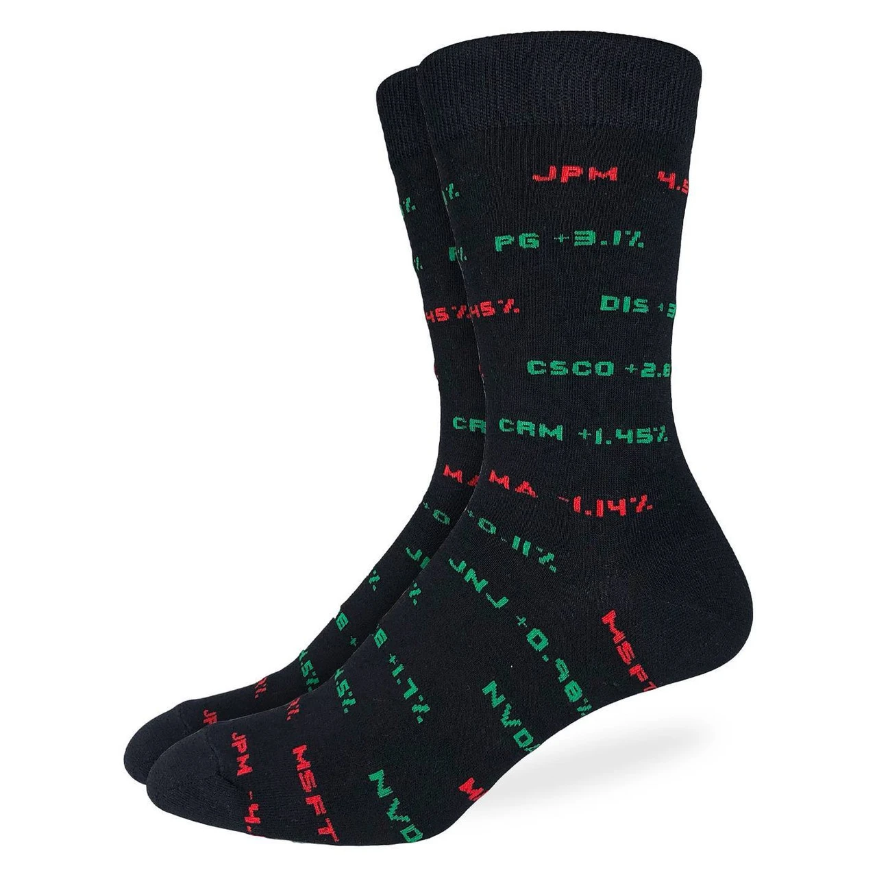 Good Luck Sock Men's Stock Market Socks: Black 3 Good Luck Sock Men's Stock Market Socks: Black