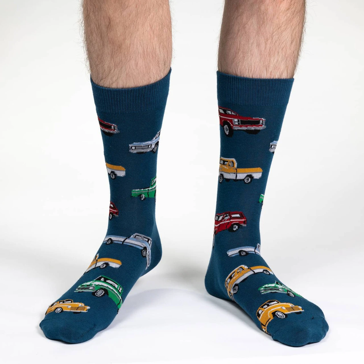 Good Luck Sock Men's Trucks Socks: Blue 4 Good Luck Sock Men's Trucks Socks: Blue - Image 2