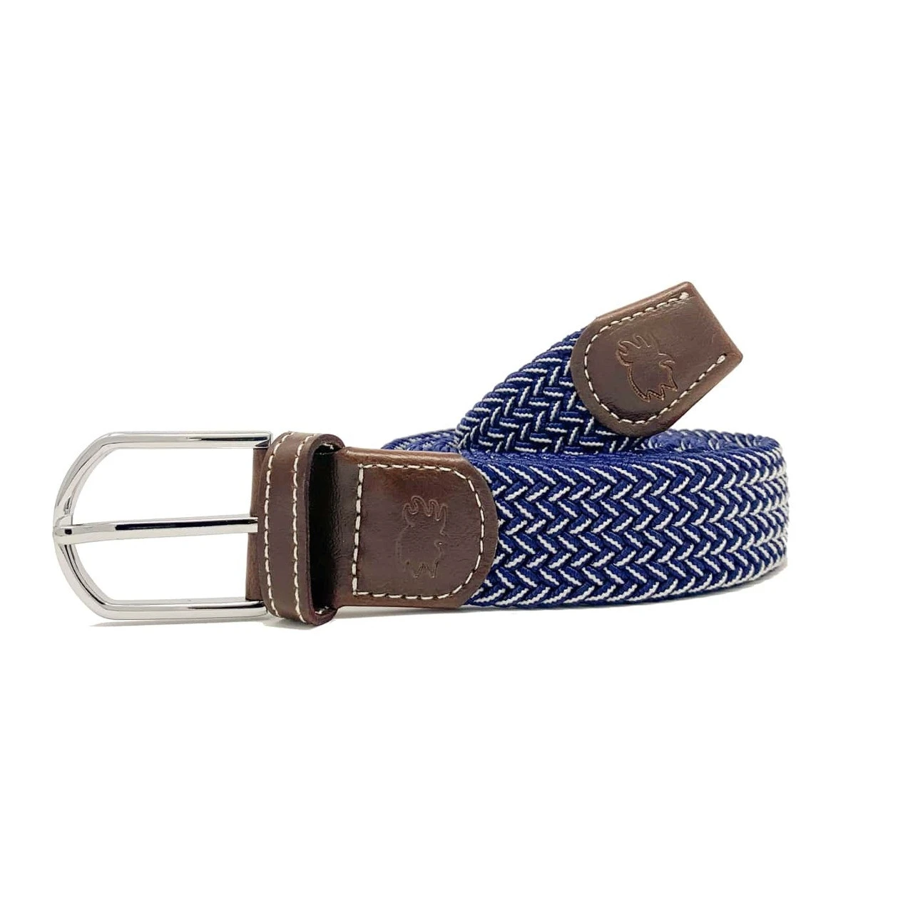 Roostas The Ponte Vedra Two Toned Woven Elastic Stretch Belt - Navy Blue/White 3 Roostas The Ponte Vedra Two Toned Woven Elastic Stretch Belt - Navy Blue/White