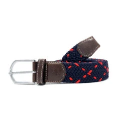 Roostas The Harbortown Two Toned Woven Elastic Stretch Belt - Navy/Red