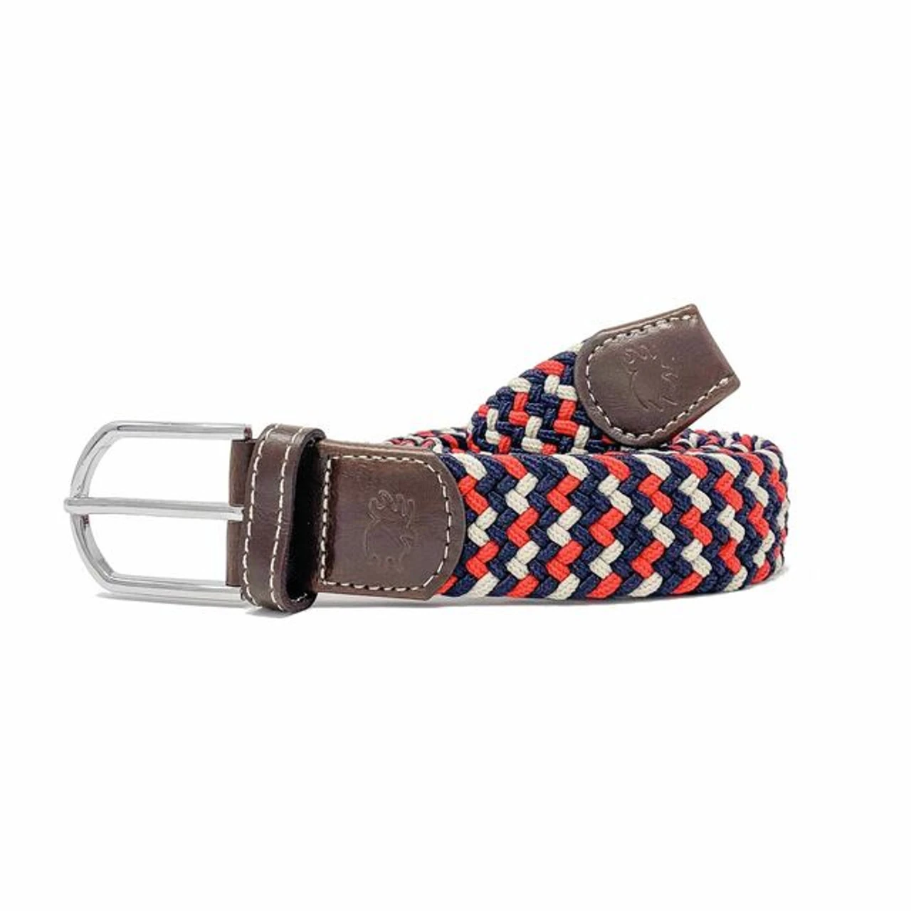 Roostas The Oxford Two Toned Woven Elastic Stretch Belt - Navy/Red/White 3 Roostas The Oxford Two Toned Woven Elastic Stretch Belt - Navy/Red/White