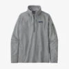 Patagonia Women's Better Sweater® 1/4-Zip Fleece: Frozen Jaquard - Salt Grey -Fashion Clothing 25618 FJSA 43737.1638035170