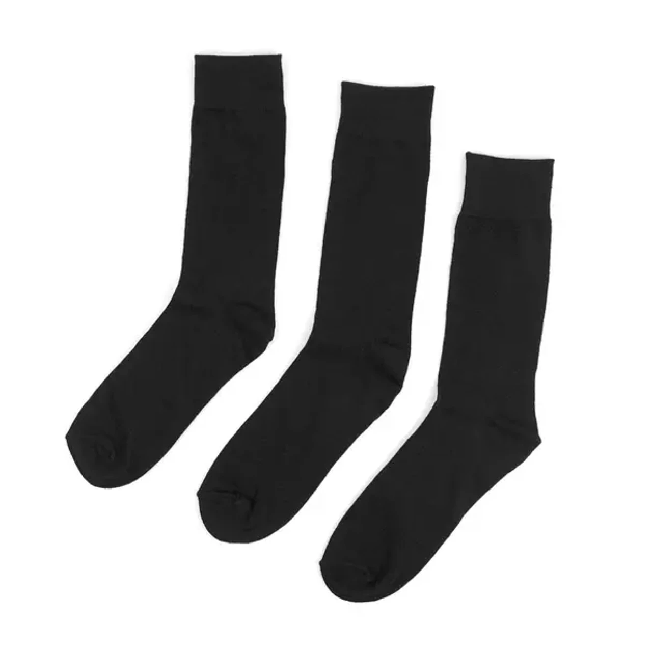 Parquet 3-Pack Solid Black Dress Socks 4 Parquet 3-Pack Solid Black Dress Socks - Image 2