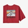 Patagonia Men's Line Logo Ridge Pocket Responsibili-Tee®: Sumac Red -Fashion Clothing 38511 SUMR 97885.1647895907