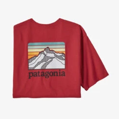 Patagonia Men's Line Logo Ridge Pocket Responsibili-Tee®: Sumac Red