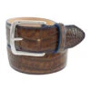 T.B. PhelpsTravis Croc Leather Belt - Briar Brown With Blue Edge 1 T.B. PhelpsTravis Croc Leather Belt - Briar Brown With Blue Edge -Fashion Clothing 4450 05 Travis Moc Croc Belt Briar with Blue Edge smaller 03315.1529338547