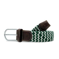 Roostas The La Jolla Two Toned Woven Elastic Stretch Belt - Green/White