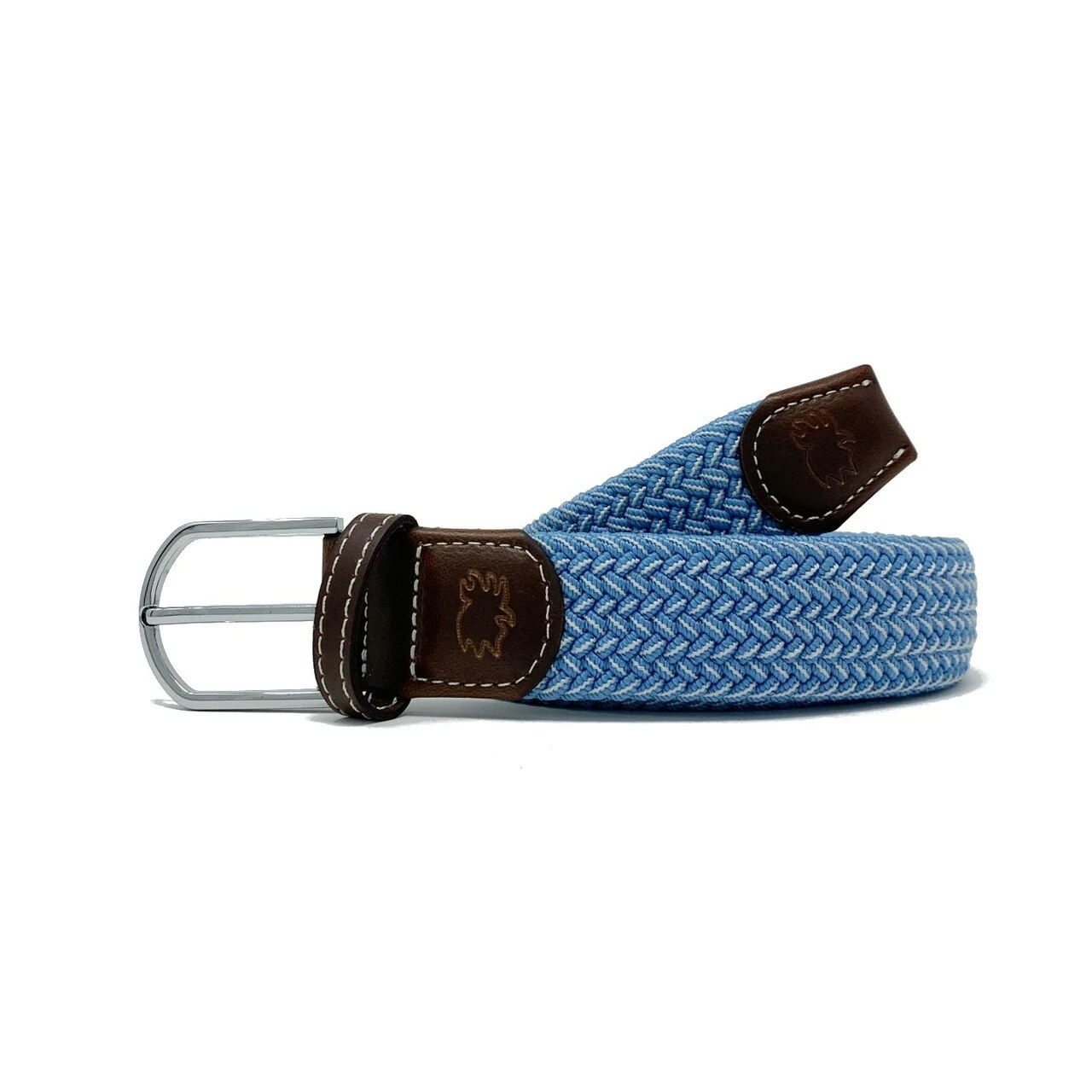 Roostas The Newport Two Toned Woven Elastic Stretch Belt - Sky Blue/White 3 Roostas The Newport Two Toned Woven Elastic Stretch Belt - Sky Blue/White