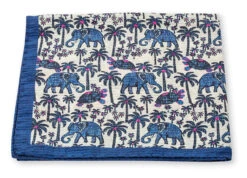 R. Hanauer Elephants Cotton Seersucker Pocket Square
