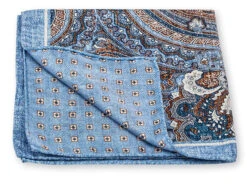 R. Hanauer Blue Paisley/Neat Pocket Square