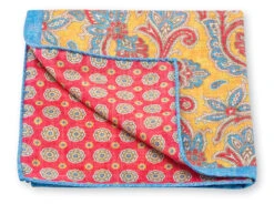 R. Hanauer Yellow/Coral Paisley/Medallion Pocket Square