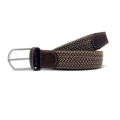 Roostas The Sedona Woven Elastic Stretch Belt: Brown/Tan