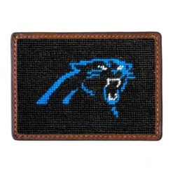 Smathers And Branson Carolina Panthers Needlepoint Card Wallet