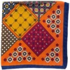 R Hanauer Reversible Patchwork Herringbone Pocket Square: Henna