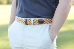 Roostas The Bristol Two Toned Woven Elastic Stretch Belt - Orange/Smokey/White -Fashion Clothing 9N2A5720 36842.1609596776 07787.1635519066