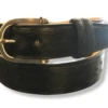 W. Kleinberg Quilled Ostrich Belt With Brushed Nickel Buckle: Black -Fashion Clothing Black Ostrich 26698.1670515357
