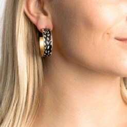 Brackish Feather Hoop Earring: Lane -Fashion Clothing Brackish Lane Earring 2 74584.1606161983