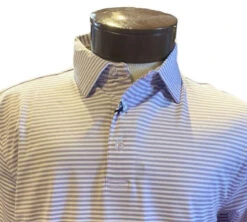 Craig Reagin Mélange Stripe Polo: Lilac/White
