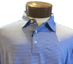 Craig Reagin Mélange Stripe Polo: Regal/Ocean