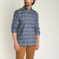 Duckhead Tazewell Plaid Flannel Shirt: Indigo Blue