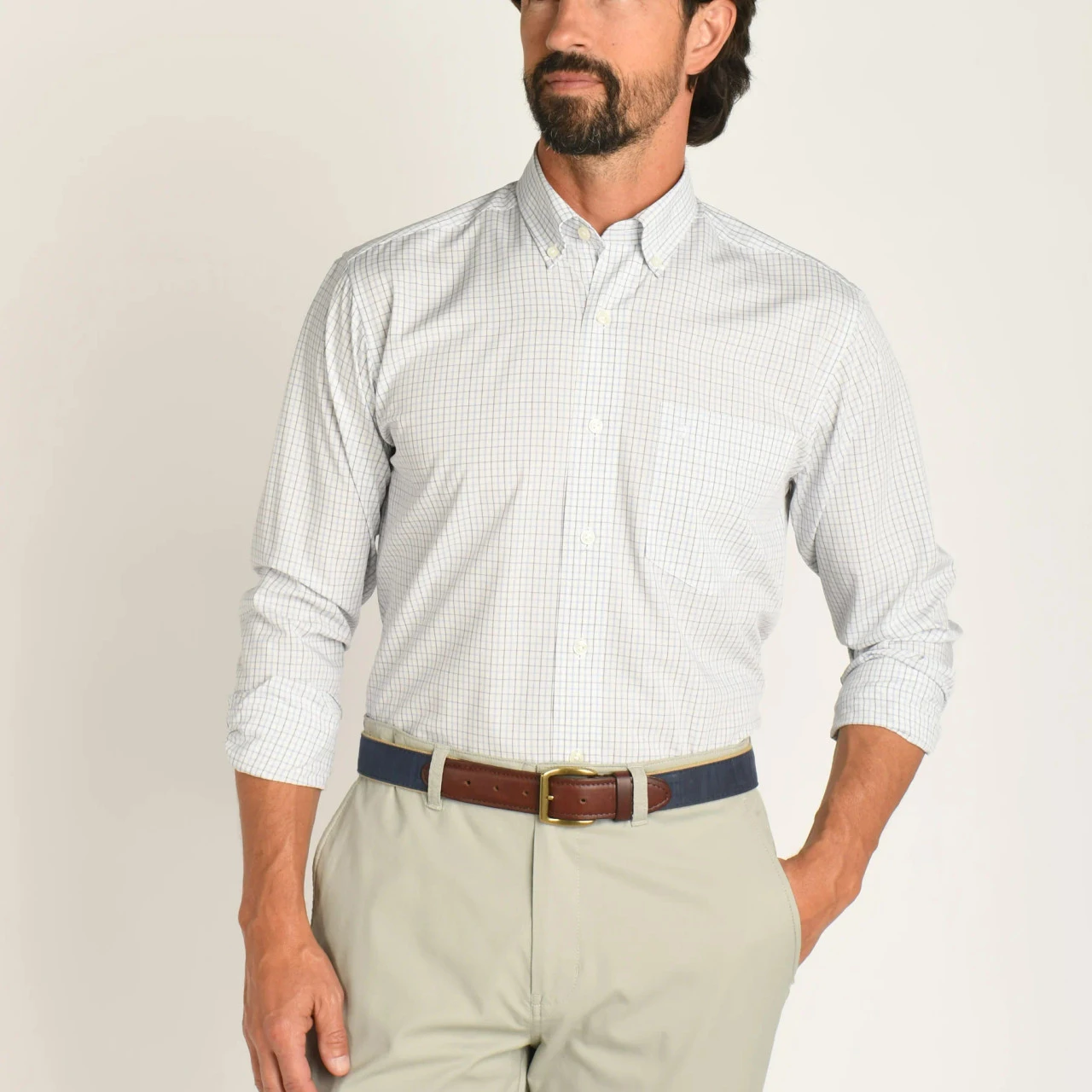 Duckhead Performance Poplin Sport Shirt - Creswell Tattersall: Purple Heather 3 Duckhead Performance Poplin Sport Shirt - Creswell Tattersall: Purple Heather