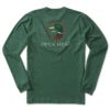 Duck Head Logo Long Sleeve T-Shirt: Trekking Green Heather -Fashion Clothing D2 1020 399 Low 1 1800x1800 91096.1663619891
