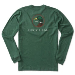 Duck Head Logo Long Sleeve T-Shirt: Trekking Green Heather
