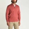 Duck Head Dunmore 1/4 Zip Pullover: Rosewood Red