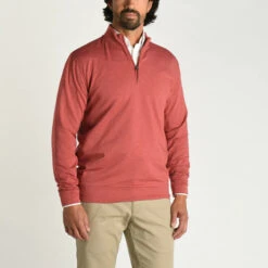 Duck Head Dunmore 1/4 Zip Pullover: Rosewood Red