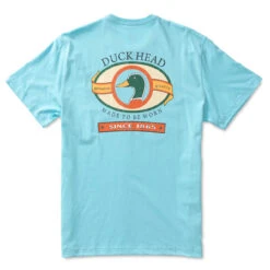Duckhead Throwback Logo Short Sleeve T-Shirt: Sky Blue -Fashion Clothing D2 1069 476 Low 1800x1800 15662.1677612618