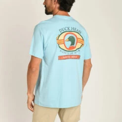 Duckhead Throwback Logo Short Sleeve T-Shirt: Sky Blue