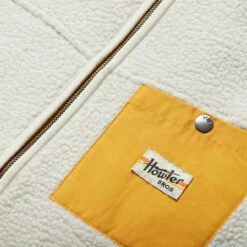 Howler Brothers Chisos Fleece Vest: Leche Con Cafe -Fashion Clothing F22 Vests Chisos Leche Con Cafe Detail 1000x1000 crop center.progressive 31677.1665524701