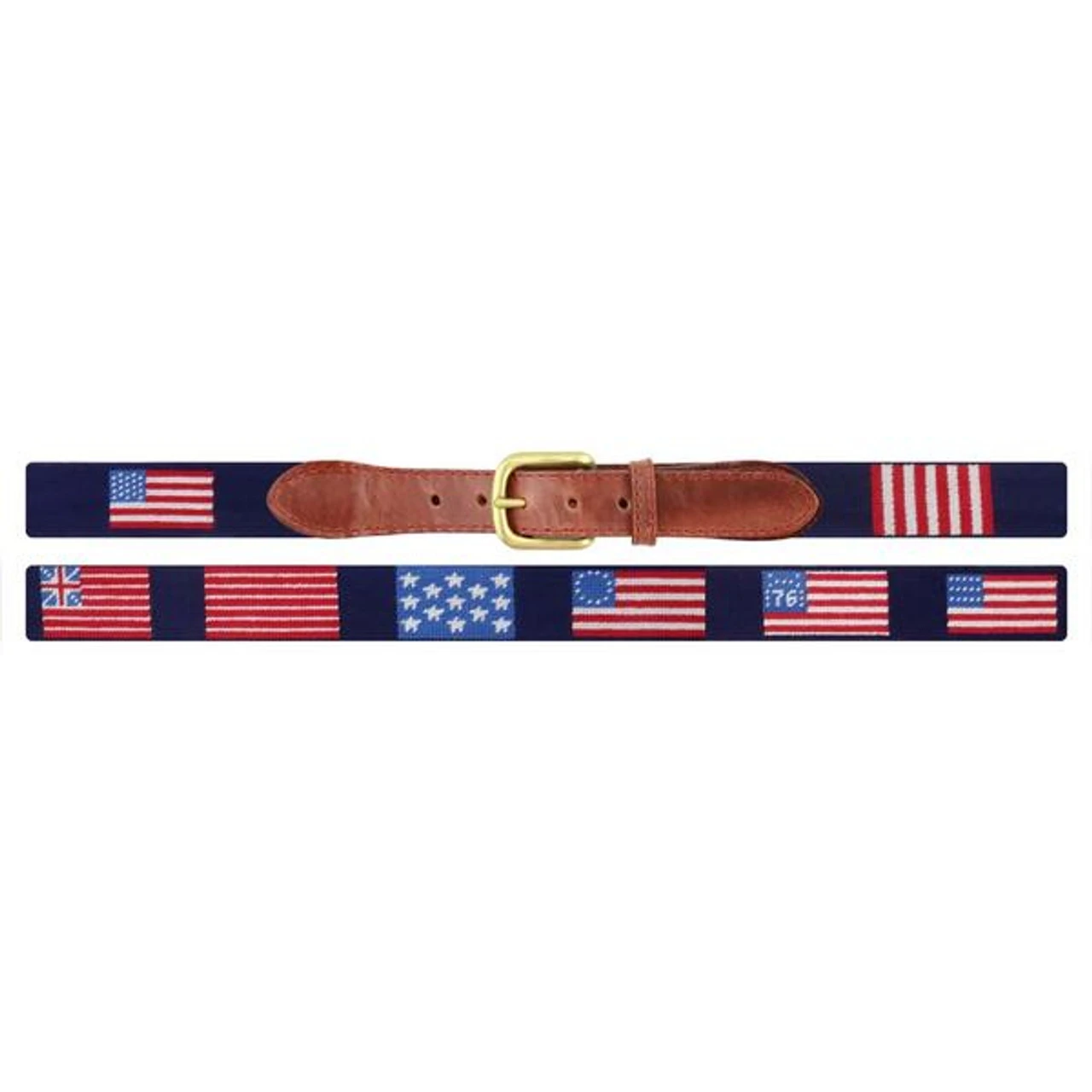 Smathers And Branson Flags Of Our Fathers Needlepoint Belt - Navy 4 Smathers And Branson Flags Of Our Fathers Needlepoint Belt - Navy - Image 2