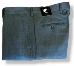 Berle Stretch Gaberdine Wool Slacks - Grey