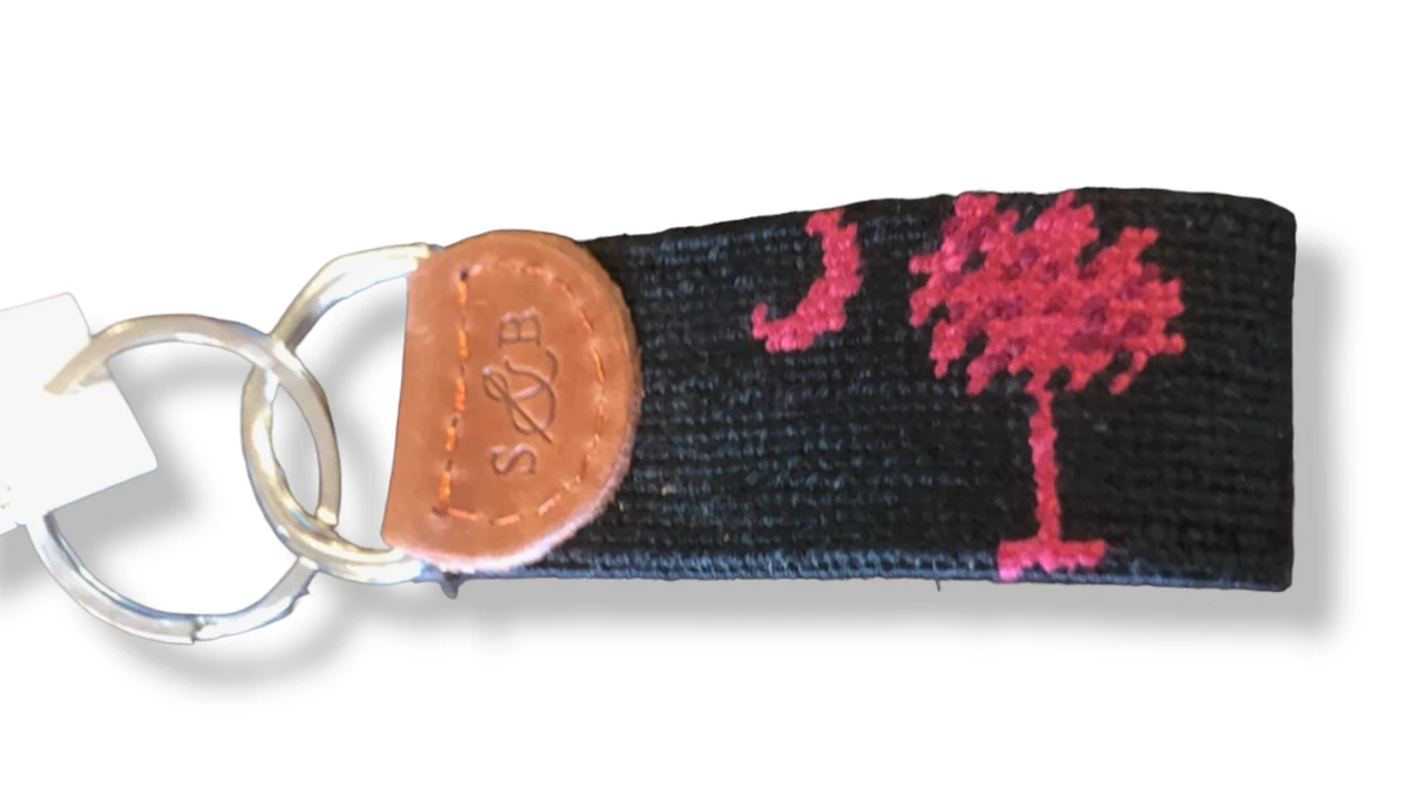 Smathers And Branson Key Fob: Garnet Palmetto On Black 4 Smathers And Branson Key Fob: Garnet Palmetto On Black - Image 2
