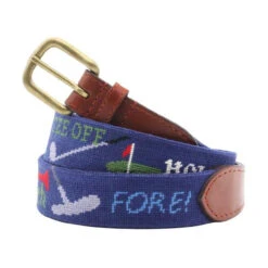 Smathers And Branson Golfisms Needlepoint Belt - Navy