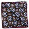 R Hanauer Reversible Paisley Medallion Pocket Square: Red/Orange