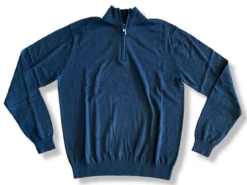 Craig Reagin Silk/Cotton 1/4 Zip Pullover: Carbon