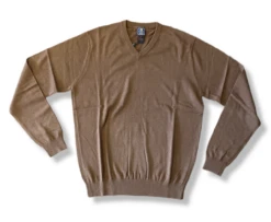 Craig Reagin Silk/Cotton V-Neck Pullover: Rust