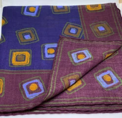 Seaward And Stearn Geometric Square/Border Pocket Square: Burgundy