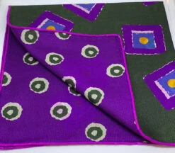 Seaward And Stearn Geometric Square Pocket Square: Purple