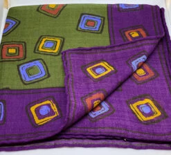 Seaward And Stearn Geometric Square/Border Pocket Square: Purple