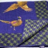 Seaward And Stearn Pheasant W/ Border Pocket Square: Blue -Fashion Clothing IMG 1263 74564.1600716778